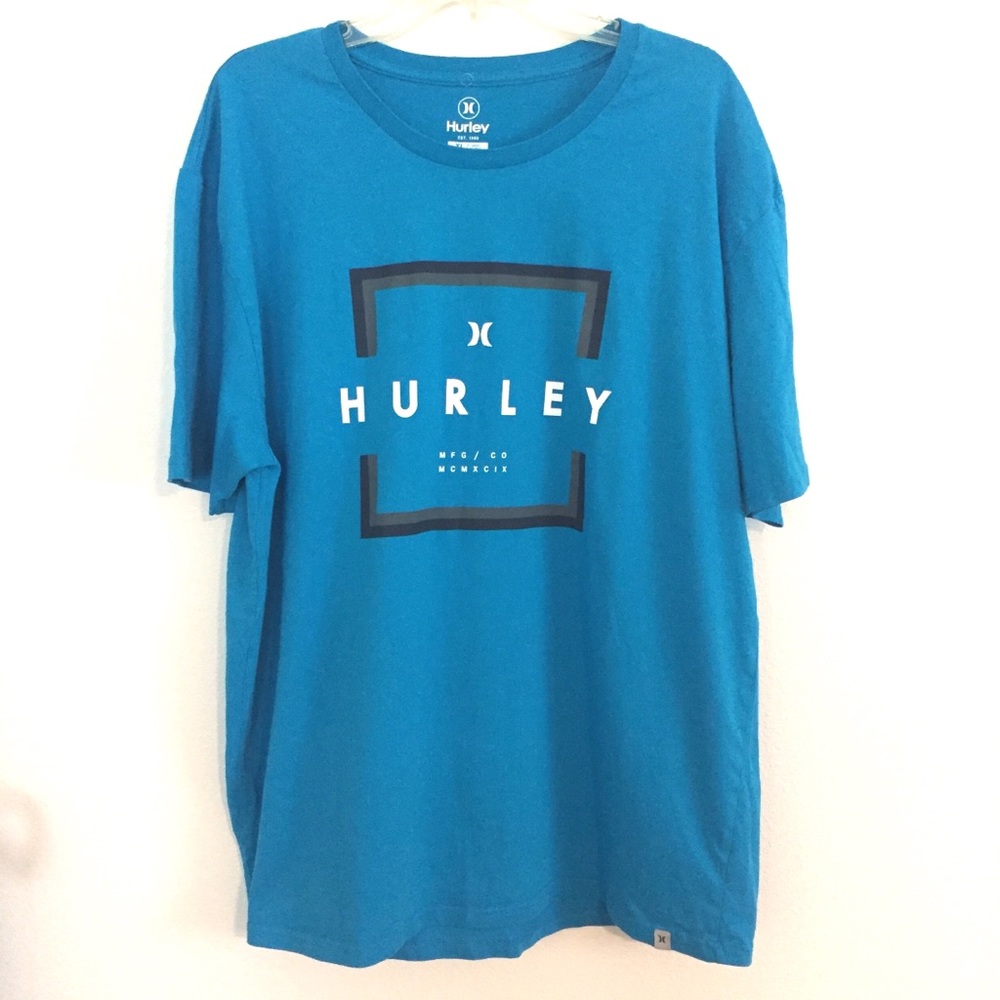 Men’s Hurley teal shirt short sleeve shirt. XL
